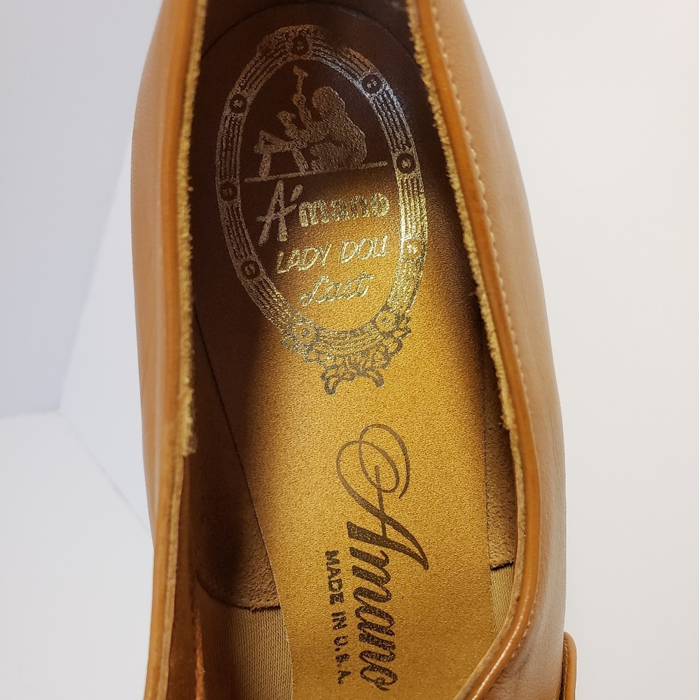 Amano lady dou last vintage retro tan heels - Picture 2 of 6